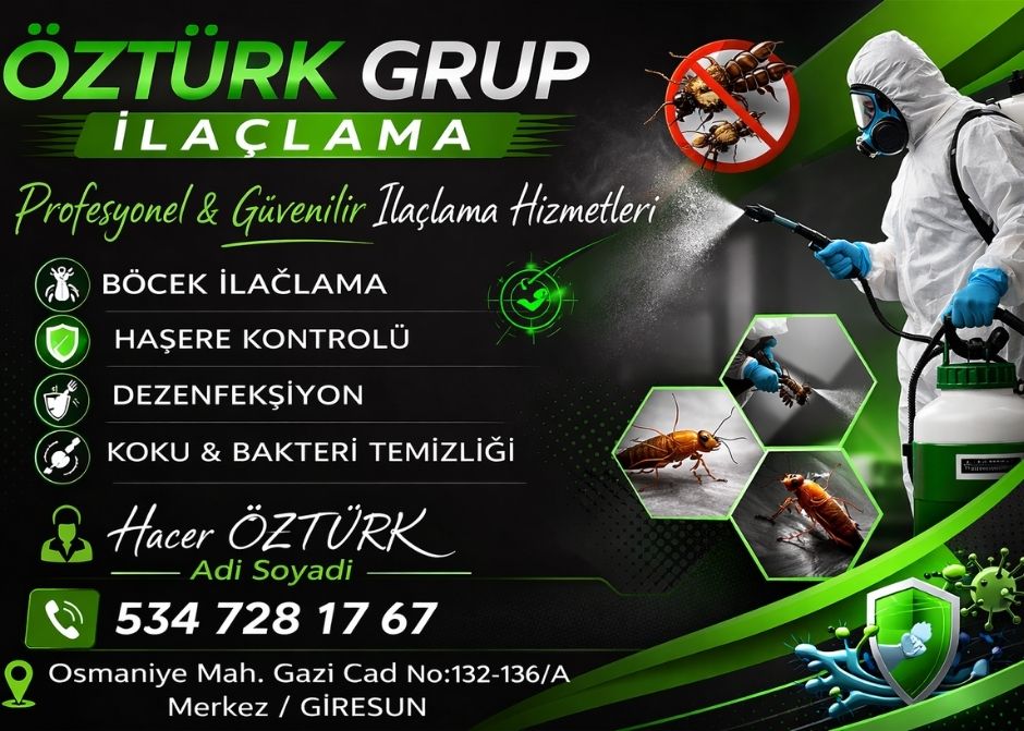 giresun böcek ilaçlama